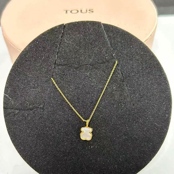 TOUS 925 Sterling Gold TOUS Bear Necklace Jewelry Gift for Her - Picture 1 of 3